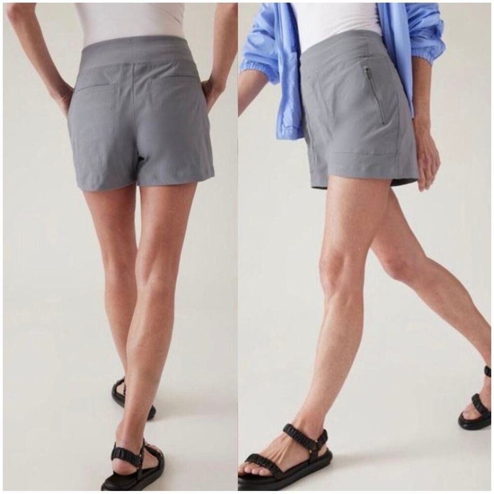 Athleta Shorts Womens 10 Gray Trekkie North Mid Rise Ripstop Athletic Hiking